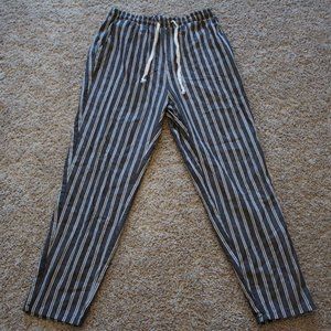 Drawstring Grey Striped Pants